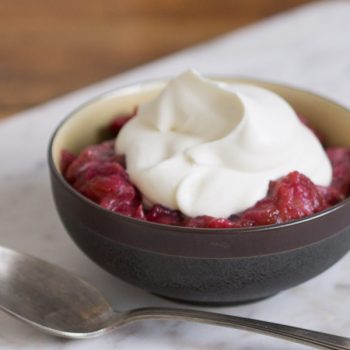 rhubarb compote with coriander cream