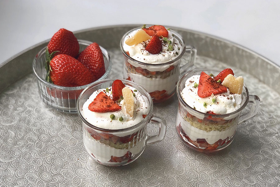 Sumac Strawberries with Jasmine Pearl Pound Cake