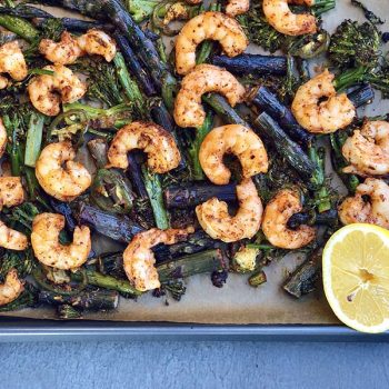 Sheet Pan Shrimp with Rose Harissa