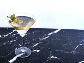 Spruce Tip and Black Pepper Dirty Martini