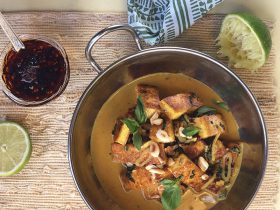 ayam tofu with coconut cream